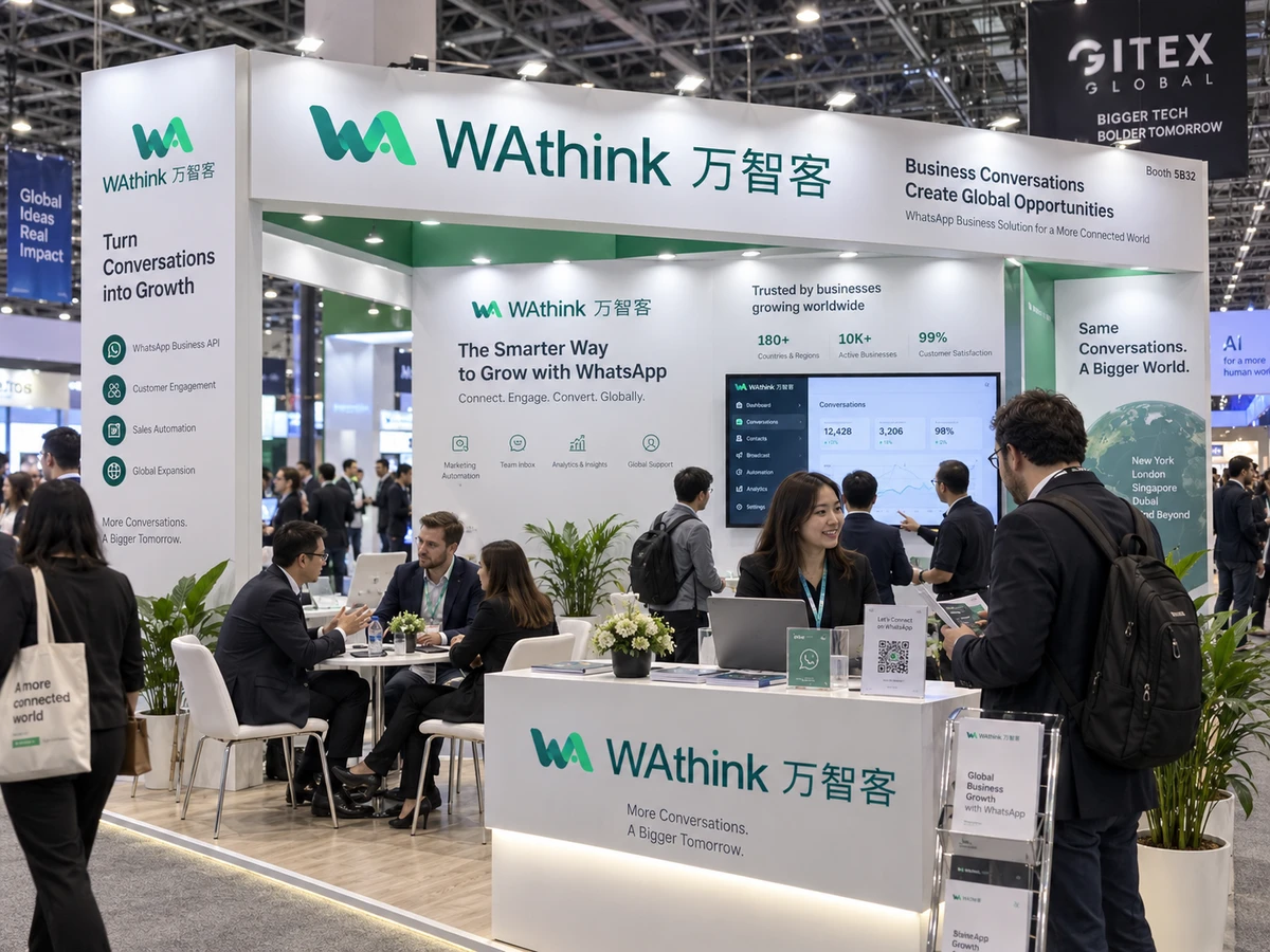 WAthink 展会交流场景，围绕不同市场的业务需求开展面对面沟通。